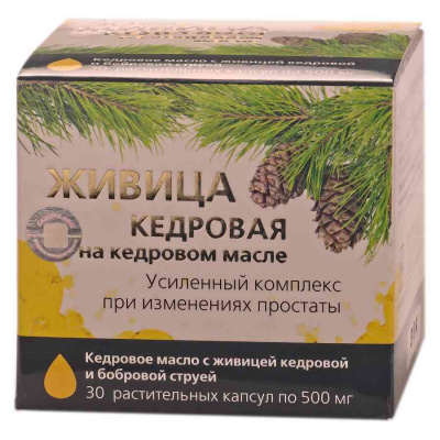 Живица кедровая с бобровой струей в капсулах - купить по низкой цене в Москве, фитоаптека БиоПрофи