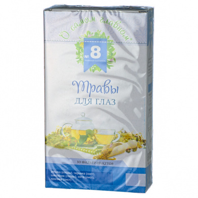 О самом главном чай №8 травы для глаз - купить в Москве, фитоаптека БиоПрофи